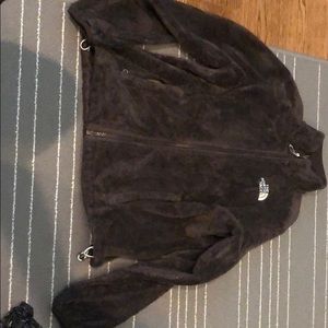 Brown fuzzy north face